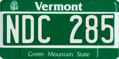VT license plate NDC285