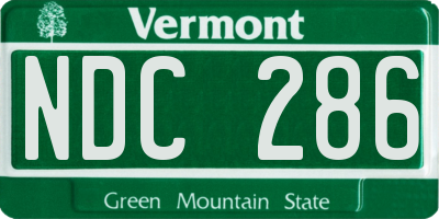 VT license plate NDC286