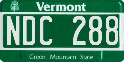 VT license plate NDC288