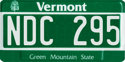 VT license plate NDC295