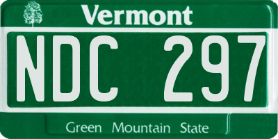 VT license plate NDC297