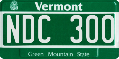 VT license plate NDC300