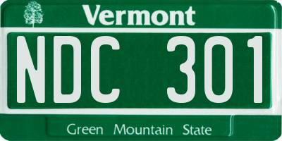 VT license plate NDC301