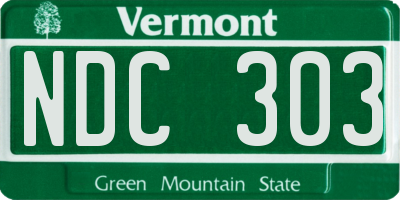 VT license plate NDC303