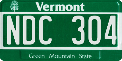 VT license plate NDC304