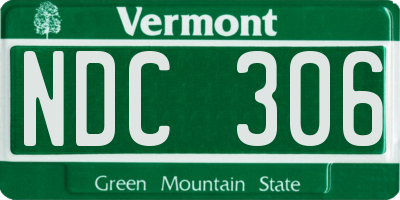 VT license plate NDC306