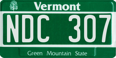 VT license plate NDC307