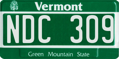 VT license plate NDC309