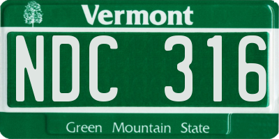 VT license plate NDC316