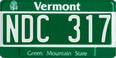 VT license plate NDC317