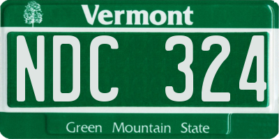 VT license plate NDC324