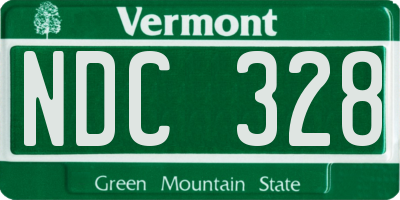 VT license plate NDC328