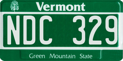 VT license plate NDC329