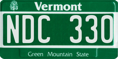VT license plate NDC330