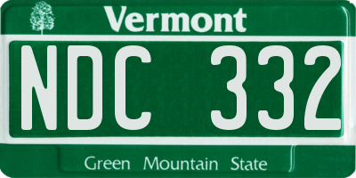 VT license plate NDC332