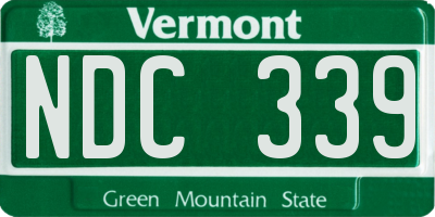 VT license plate NDC339