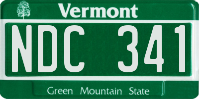 VT license plate NDC341