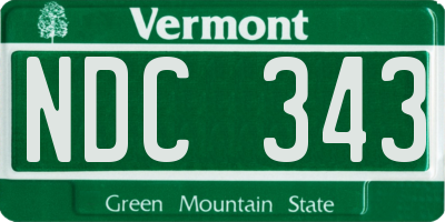 VT license plate NDC343