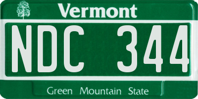 VT license plate NDC344