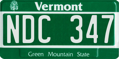 VT license plate NDC347