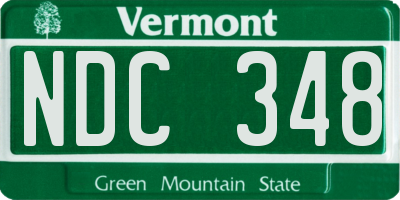 VT license plate NDC348