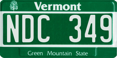 VT license plate NDC349