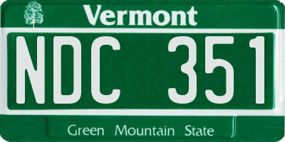 VT license plate NDC351