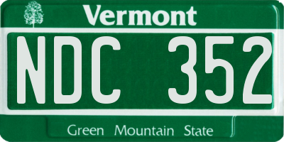 VT license plate NDC352