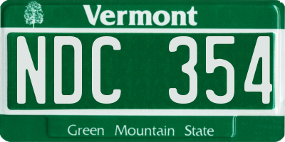 VT license plate NDC354