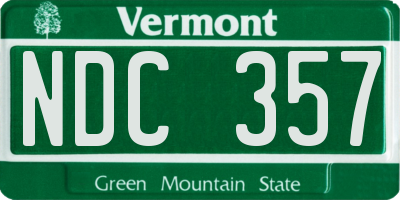 VT license plate NDC357