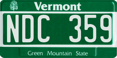 VT license plate NDC359