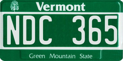 VT license plate NDC365