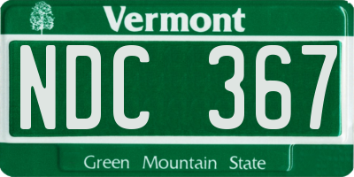 VT license plate NDC367