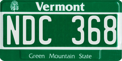 VT license plate NDC368