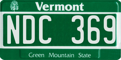 VT license plate NDC369