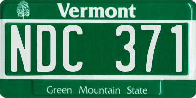 VT license plate NDC371