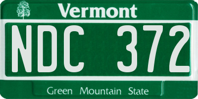 VT license plate NDC372