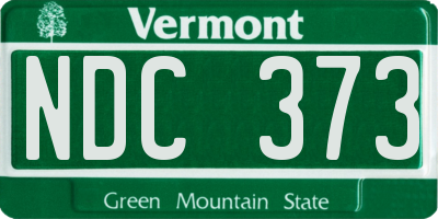 VT license plate NDC373