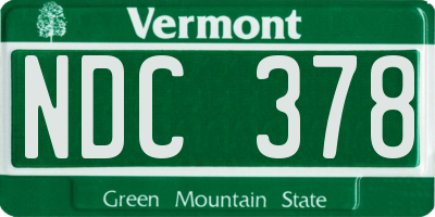 VT license plate NDC378