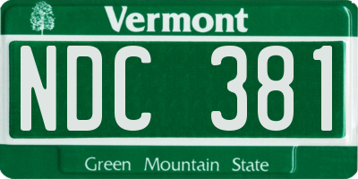 VT license plate NDC381