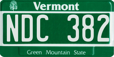 VT license plate NDC382