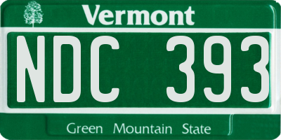 VT license plate NDC393