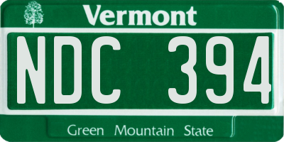 VT license plate NDC394