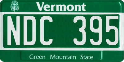 VT license plate NDC395