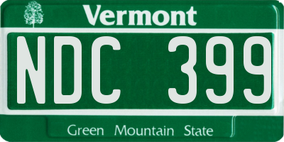 VT license plate NDC399