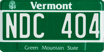 VT license plate NDC404