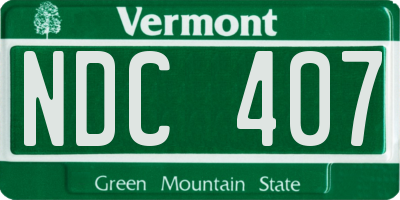 VT license plate NDC407