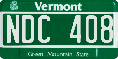 VT license plate NDC408