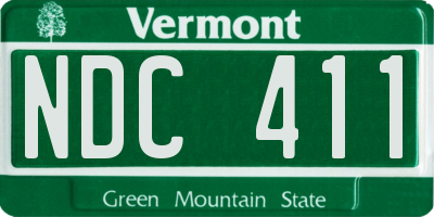VT license plate NDC411