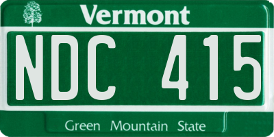 VT license plate NDC415